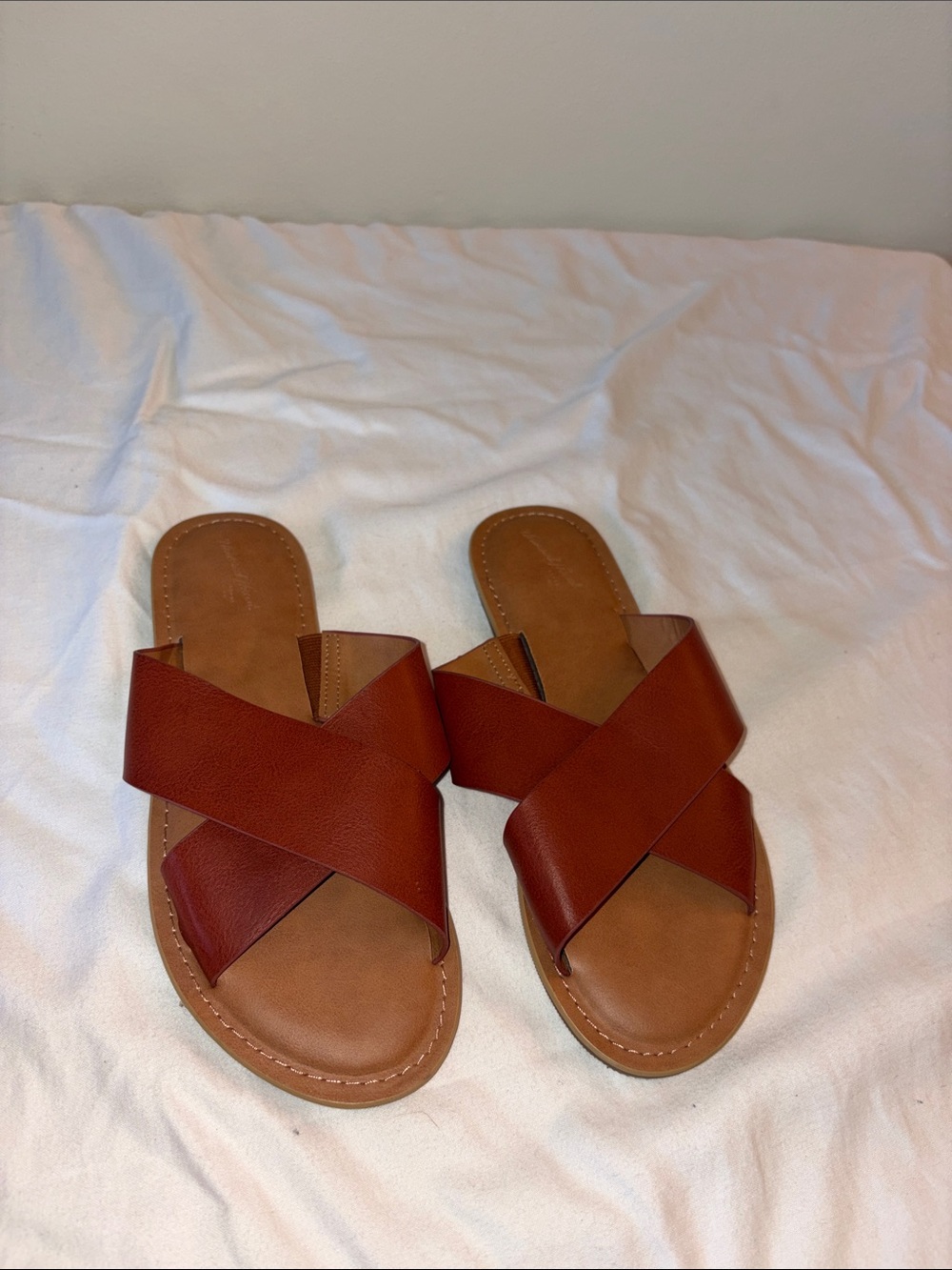 Target Women's Brown Crisscross Slide Sandals